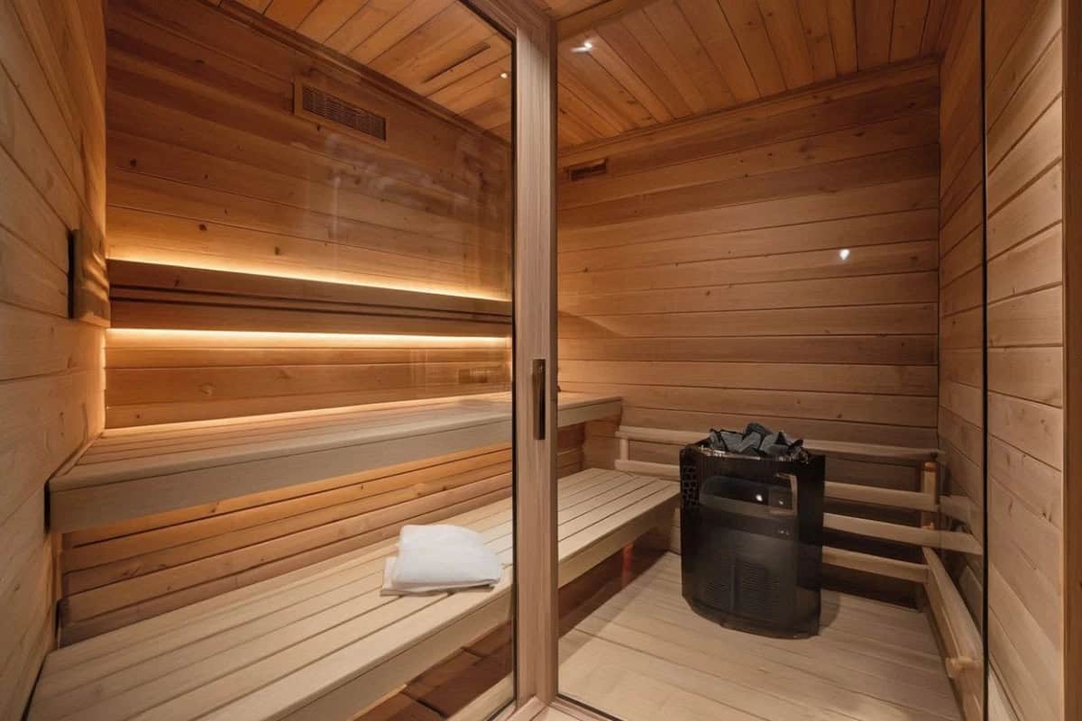 سونا خشک چوبی مدرن
