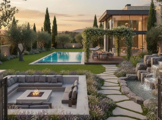 محوطه سازی حیاط باغ و ویلا | ایدهها، اصول طراحی و اجرای حرفهای