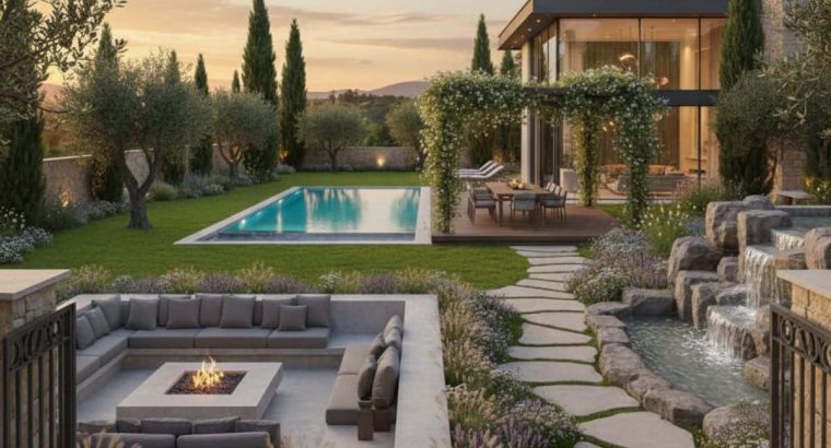 محوطه سازی حیاط باغ و ویلا | ایدهها، اصول طراحی و اجرای حرفهای