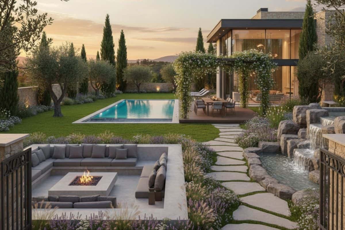 محوطه سازی حیاط باغ و ویلا