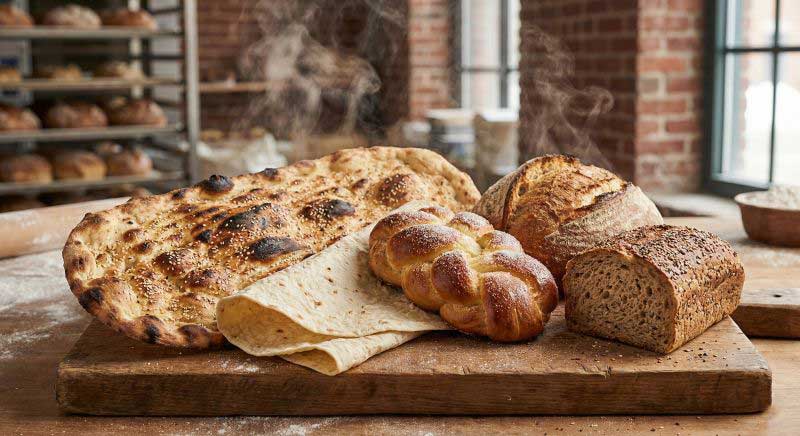 نان بر روی میز