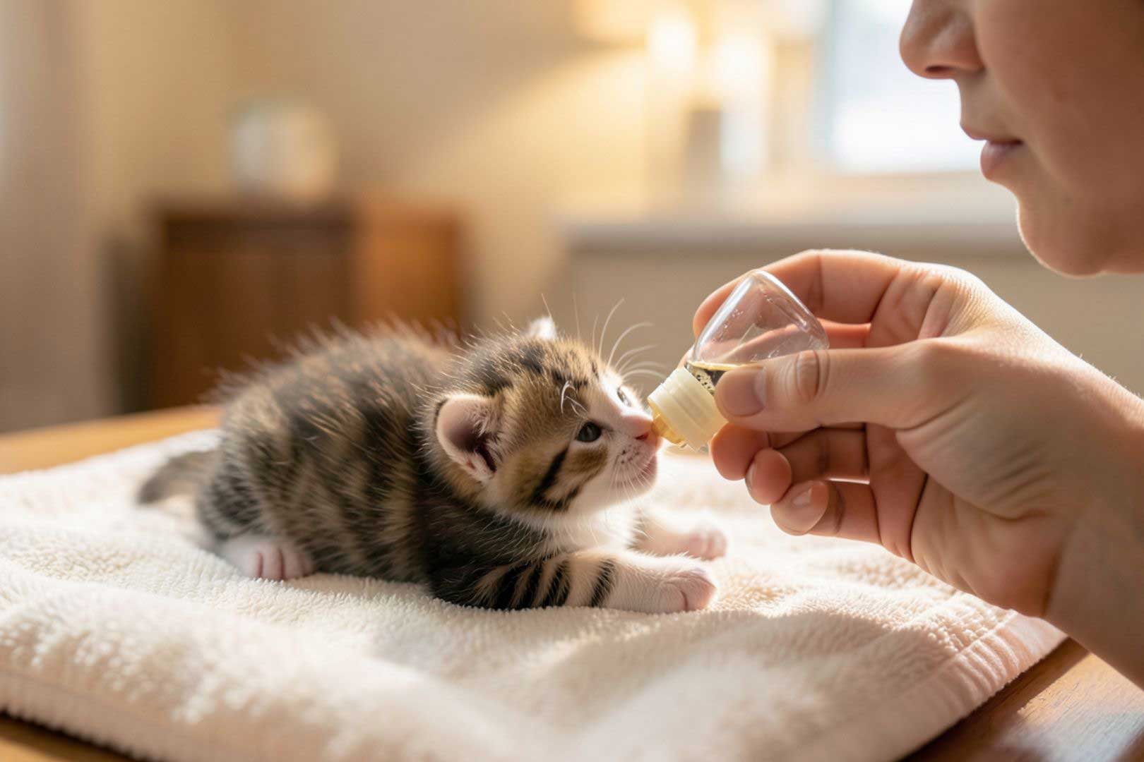 شیر دادن به بچه گربه