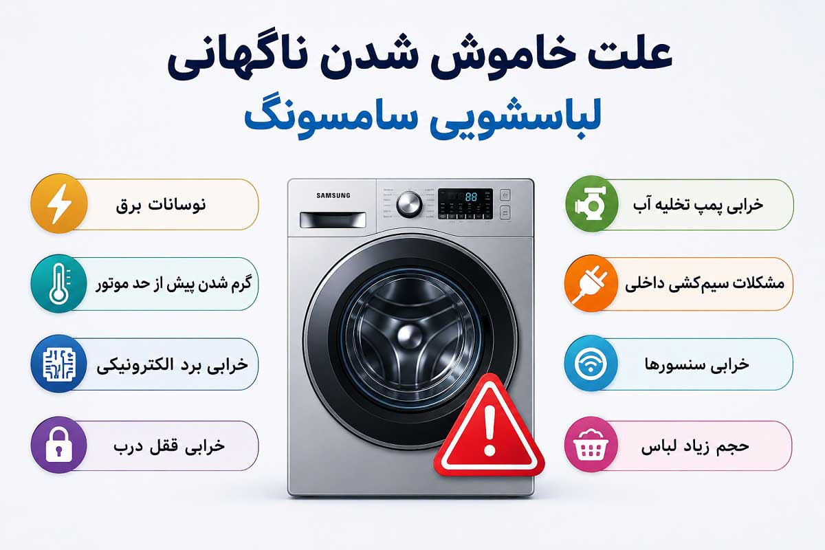 خاموش شدن ناگهانی لباسشویی