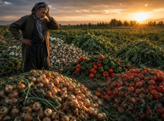 وقتی حاصل یک سال زحمت کشاورز روی زمین میماند