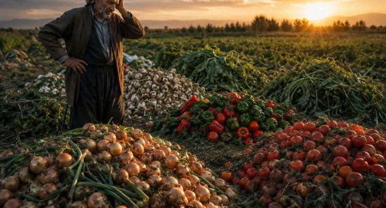 وقتی حاصل یک سال زحمت کشاورز روی زمین میماند