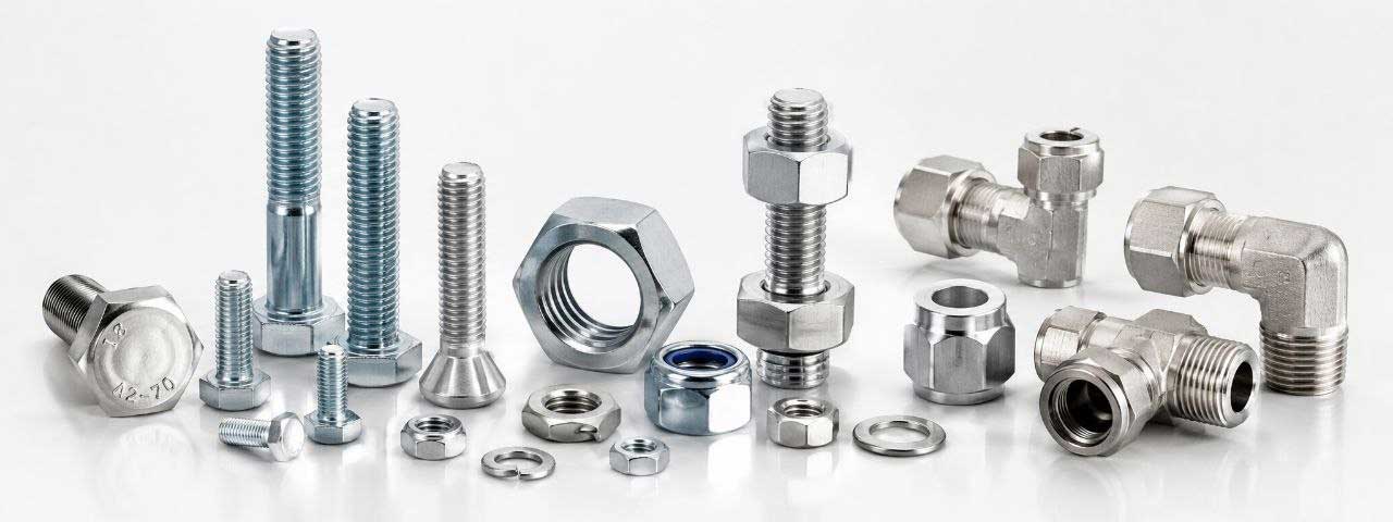 انواع مختلف پیچ و مهره و اتصالات صنعتی